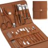 Manicure and Pedicure Set 16 pcs Stainless  Steel - Coffee Color